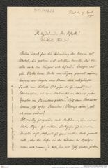Nachlass Franz Steindachner, Brief von Eduard Graeffe an Franz Steindachner (19.04.1900), Inv.Nr. 173.23, Seite 1